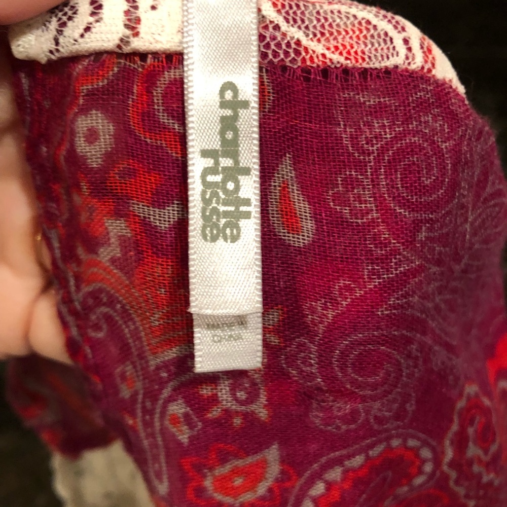 Charlotte Russe Pink and White Fashion Scarf